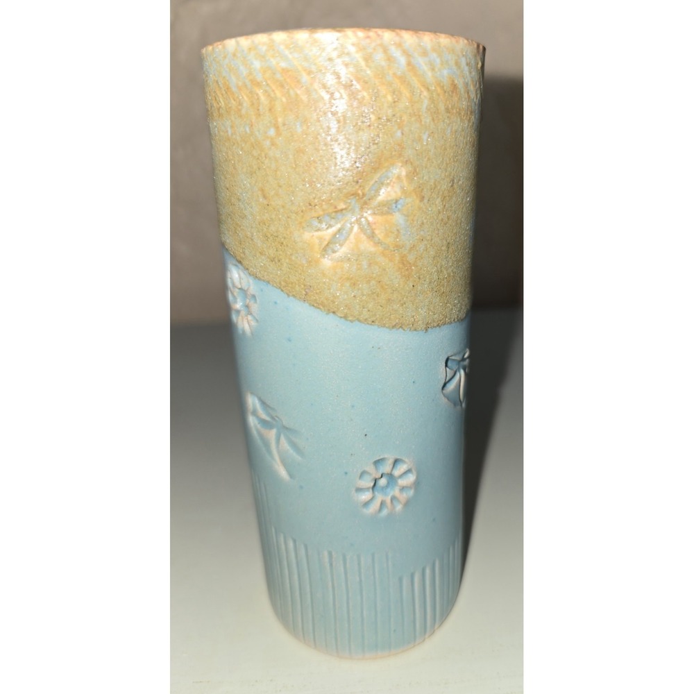 Macone Clay Bud Vase‎ . Dragonfly Motifs 1900's